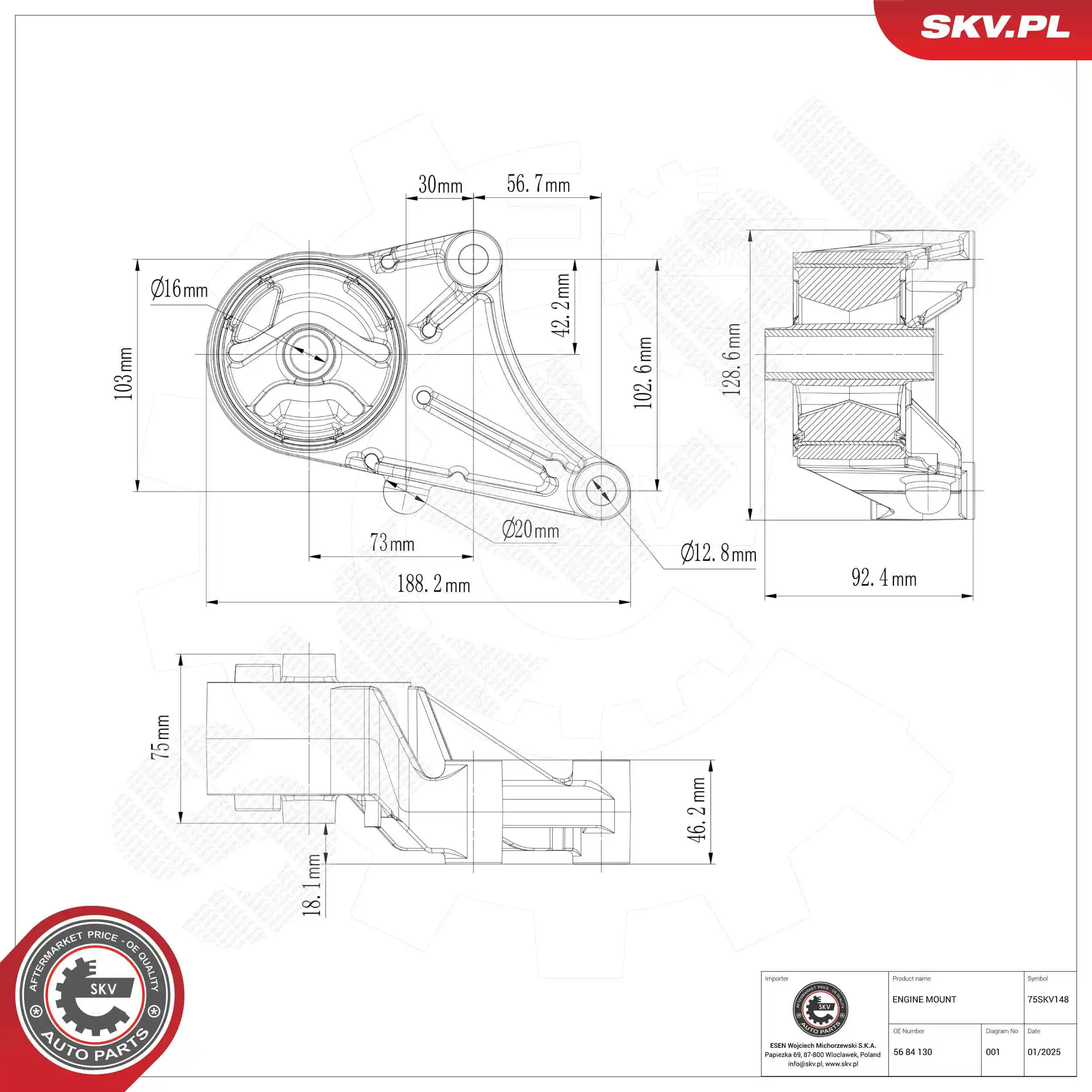Mounting, engine